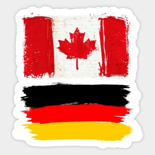 Canadian and Germany Flag Sticker